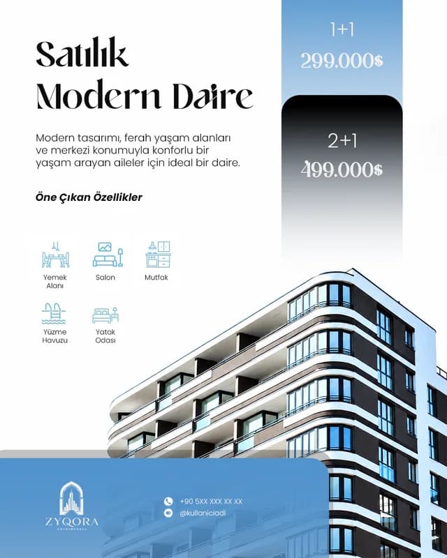 Modern Daire (09-01) şablon önizlemesi